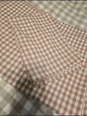 New Tan Gingham Twin Duvet Set